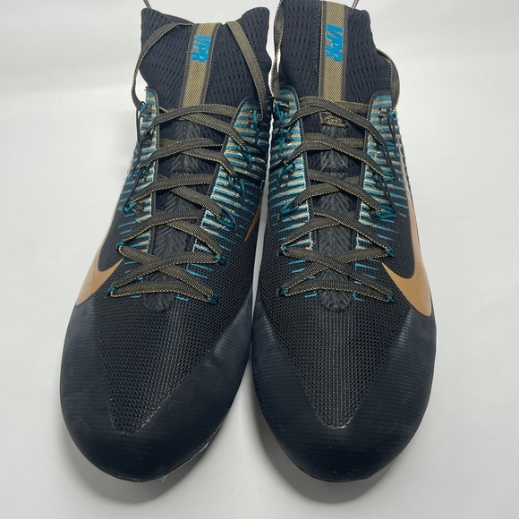 Nike Vapor Untouchable 2 PF Black/Blue/Gold Football Cleats - Picture 5 of 7